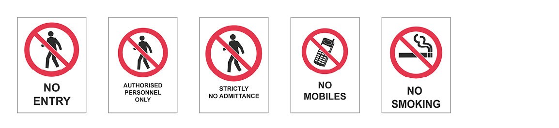 Prohibition Signage Templates