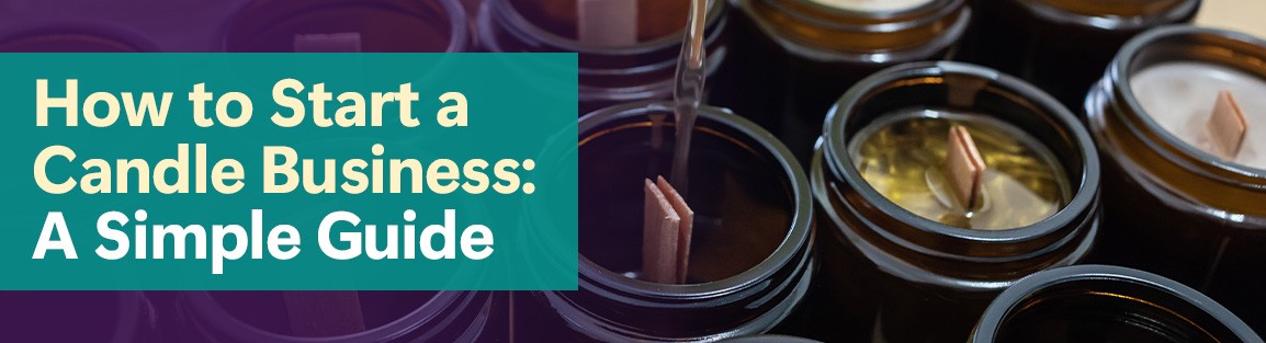 Header image of wax being poured into candle jars