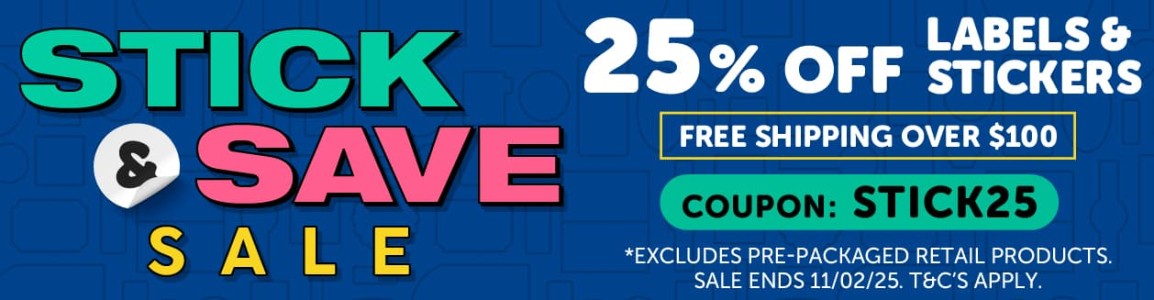 25% off Labels and Stickers.