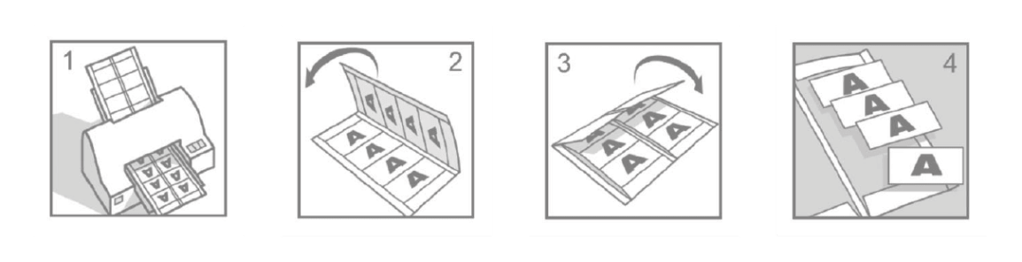 Steps on how to print, fold and tear individually name badge inserts.