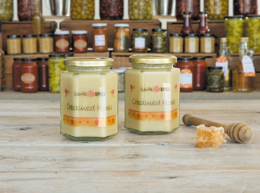 Avery Clear Labels on a jar of honey