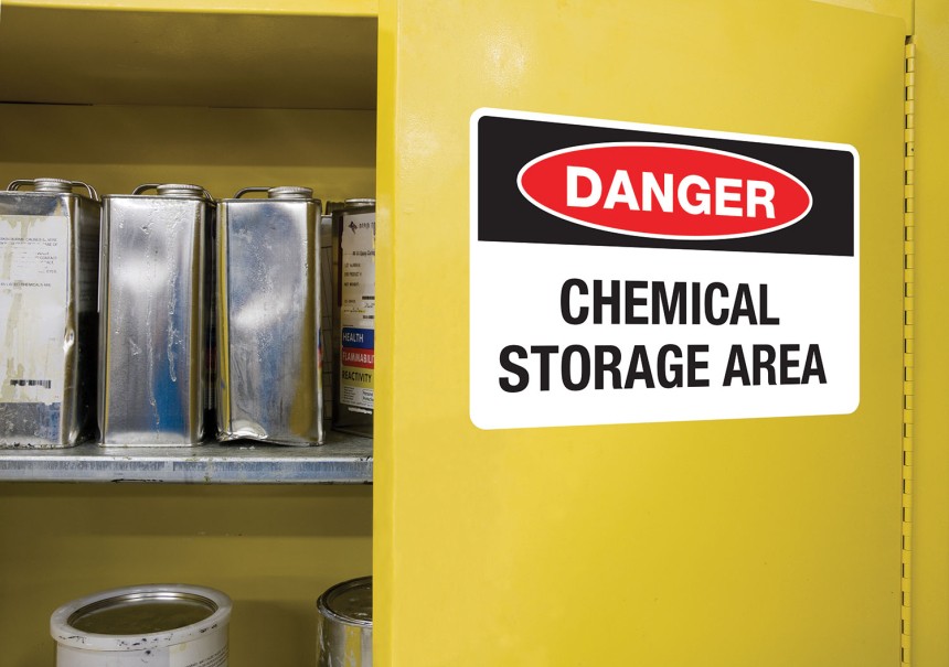 Avery Danger Sign in Warehouse