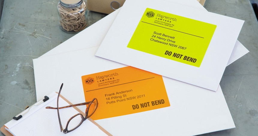 High visibility shipping labels