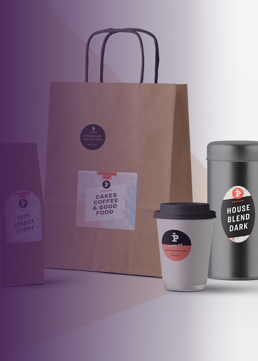 Group image of some custom printed labels on food products