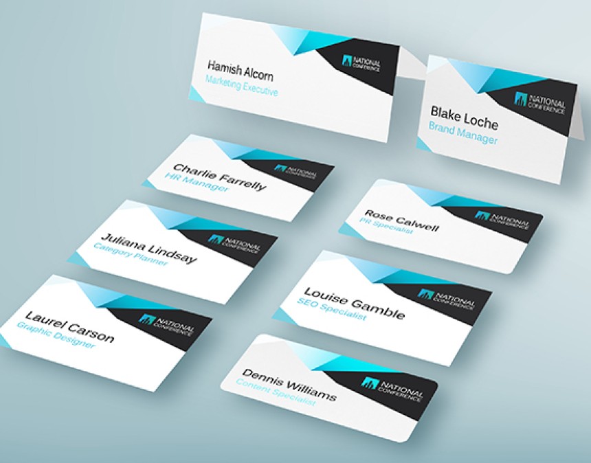 Collection of Avery conferencing & event products including name badge labels, business cards and placecards.