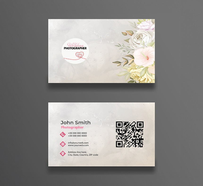 Double Sided Business Cards for Photographers Muted colours