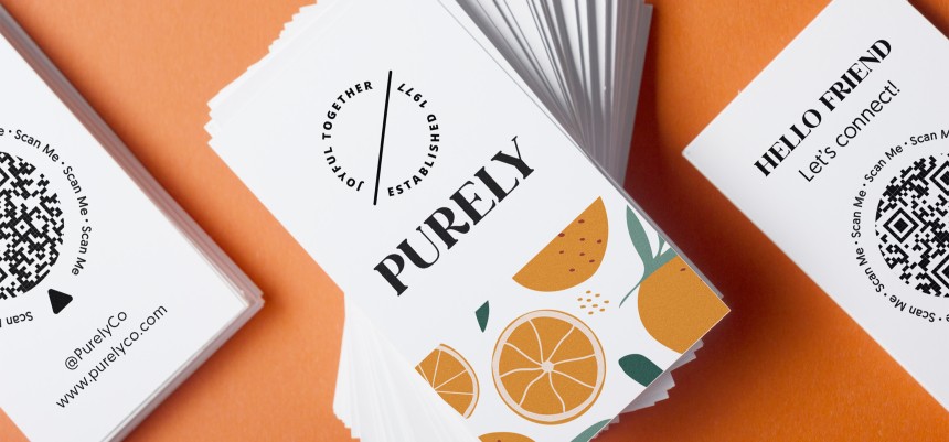 Purefly Business Cards Orange Background
