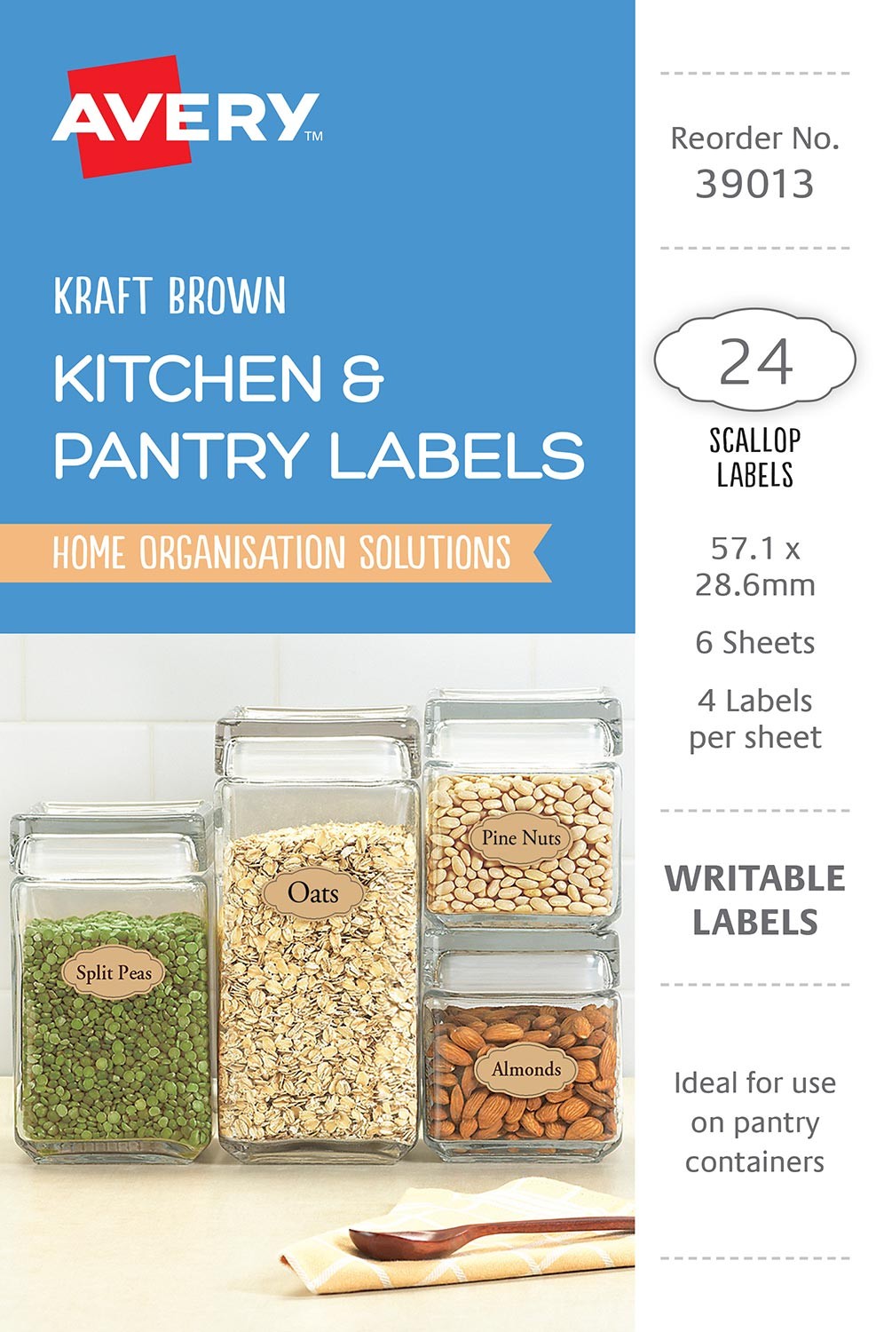 Kraft Brown Kitchen Labels | 39013 | Avery Australia