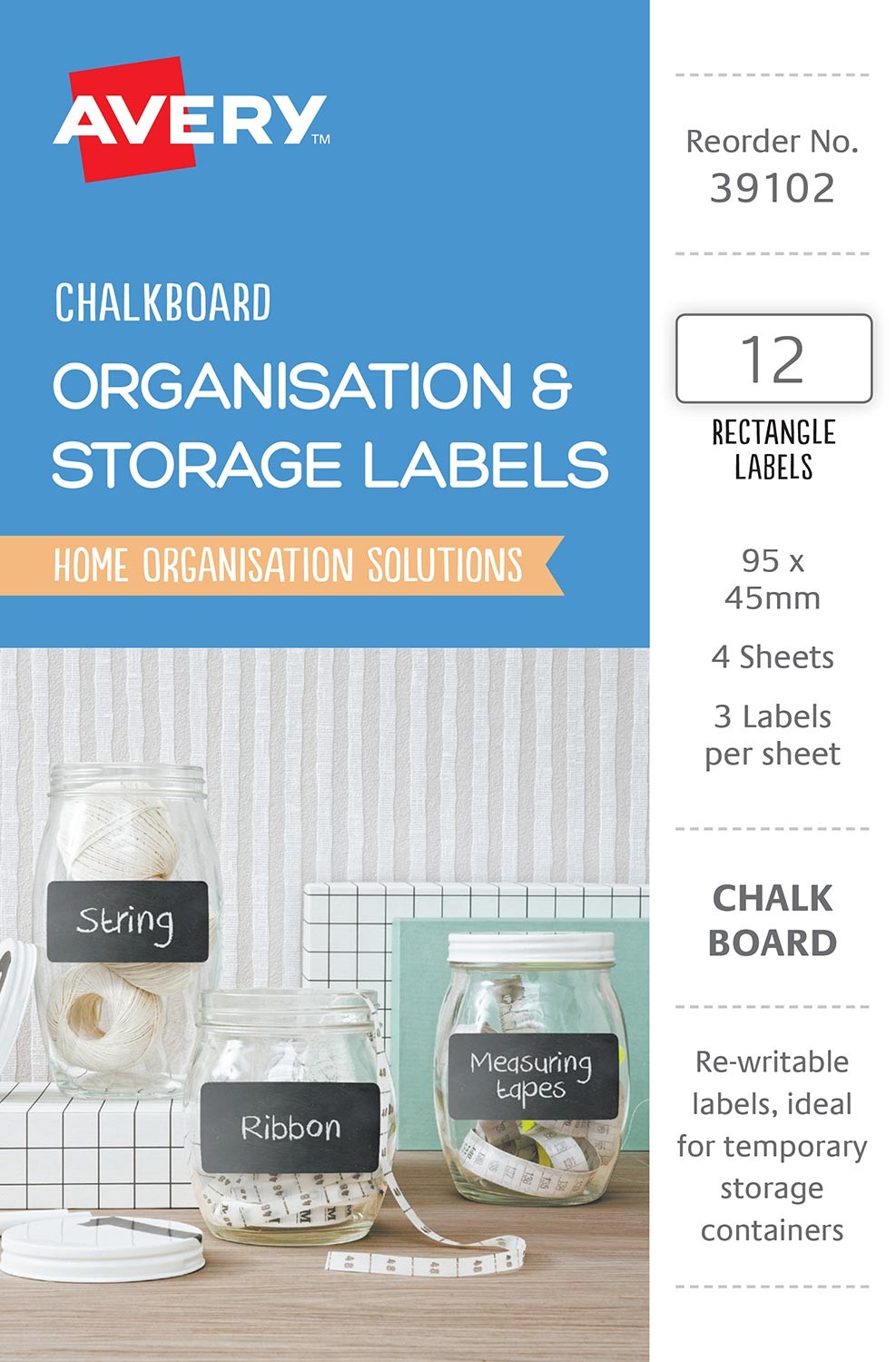 Chalkboard Storage Labels | 39102 | Avery Australia
