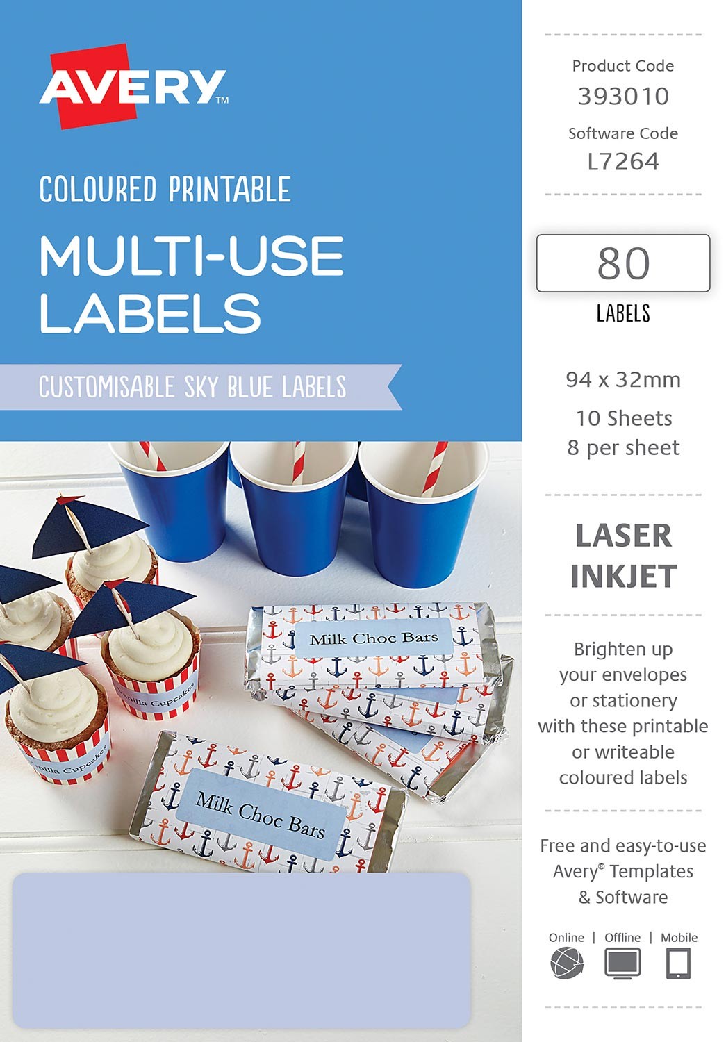 sky blue coloured labels 393010 avery australia