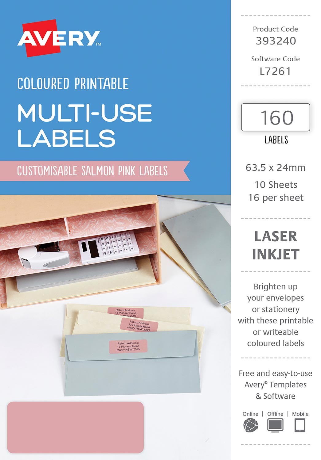 mint green coloured labels 393020 avery australia