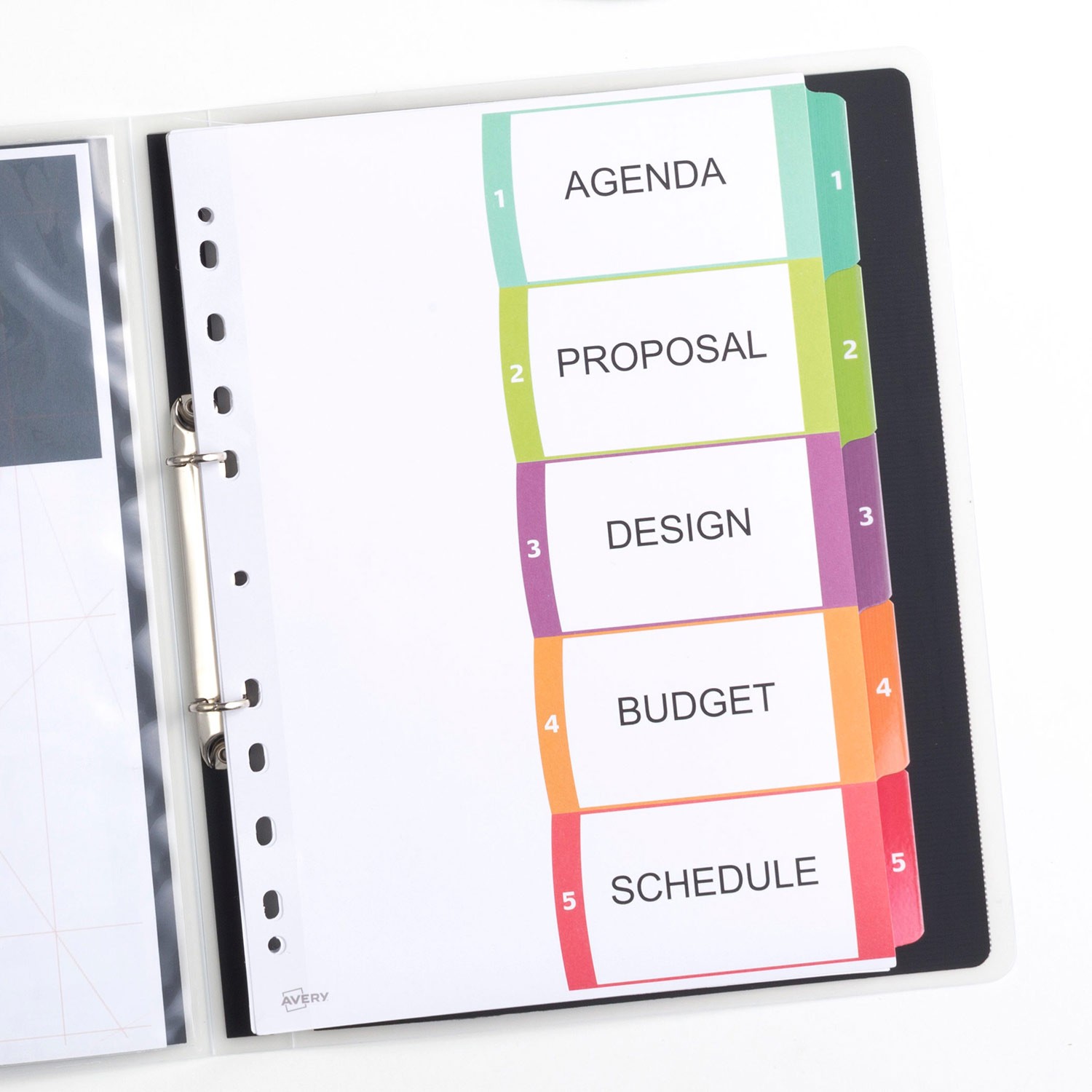 Customisable Table Of Contents Dividers 1 5 Tabs Landscape Portrait 922002 Avery Australia