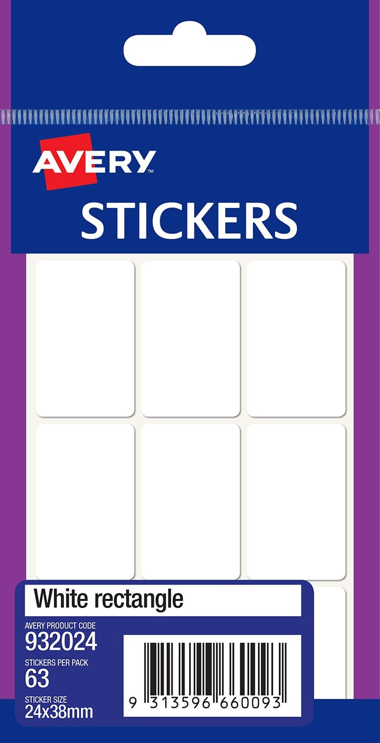 White Rectangle Stickers | 932024 | Avery Australia