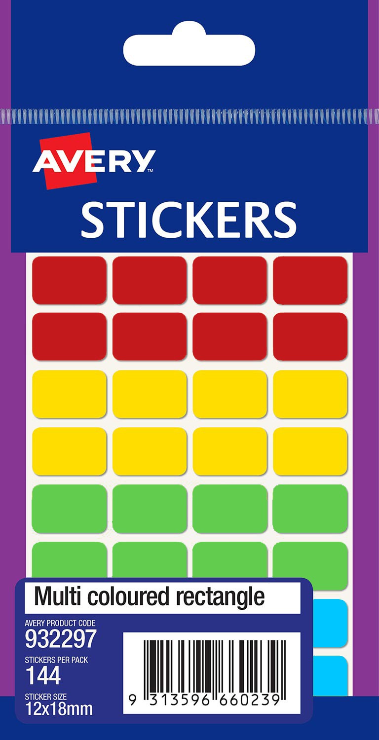 Assorted Rectangle Stickers 932297 Avery Australia