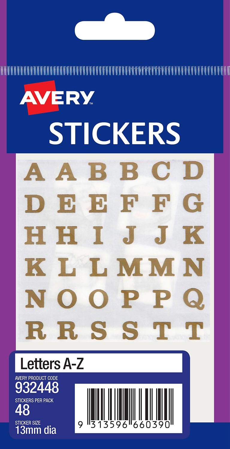 Alphabet Stickers 932448 Avery Australia Alphabet Stickers 932448 Avery Australia