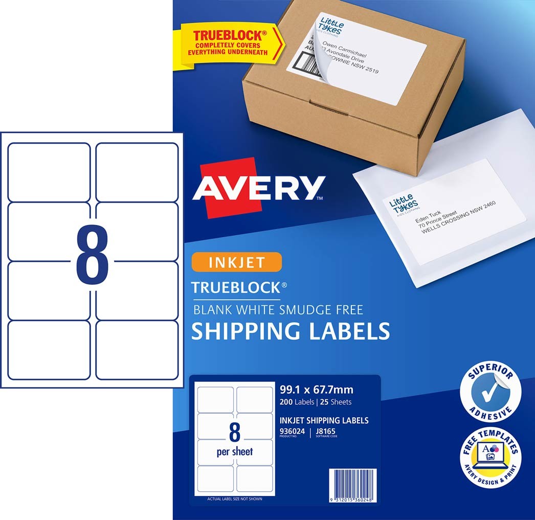 99 1 X 67 7 Mm Label Template shipping labels with trueblock皰 936024 avery australia