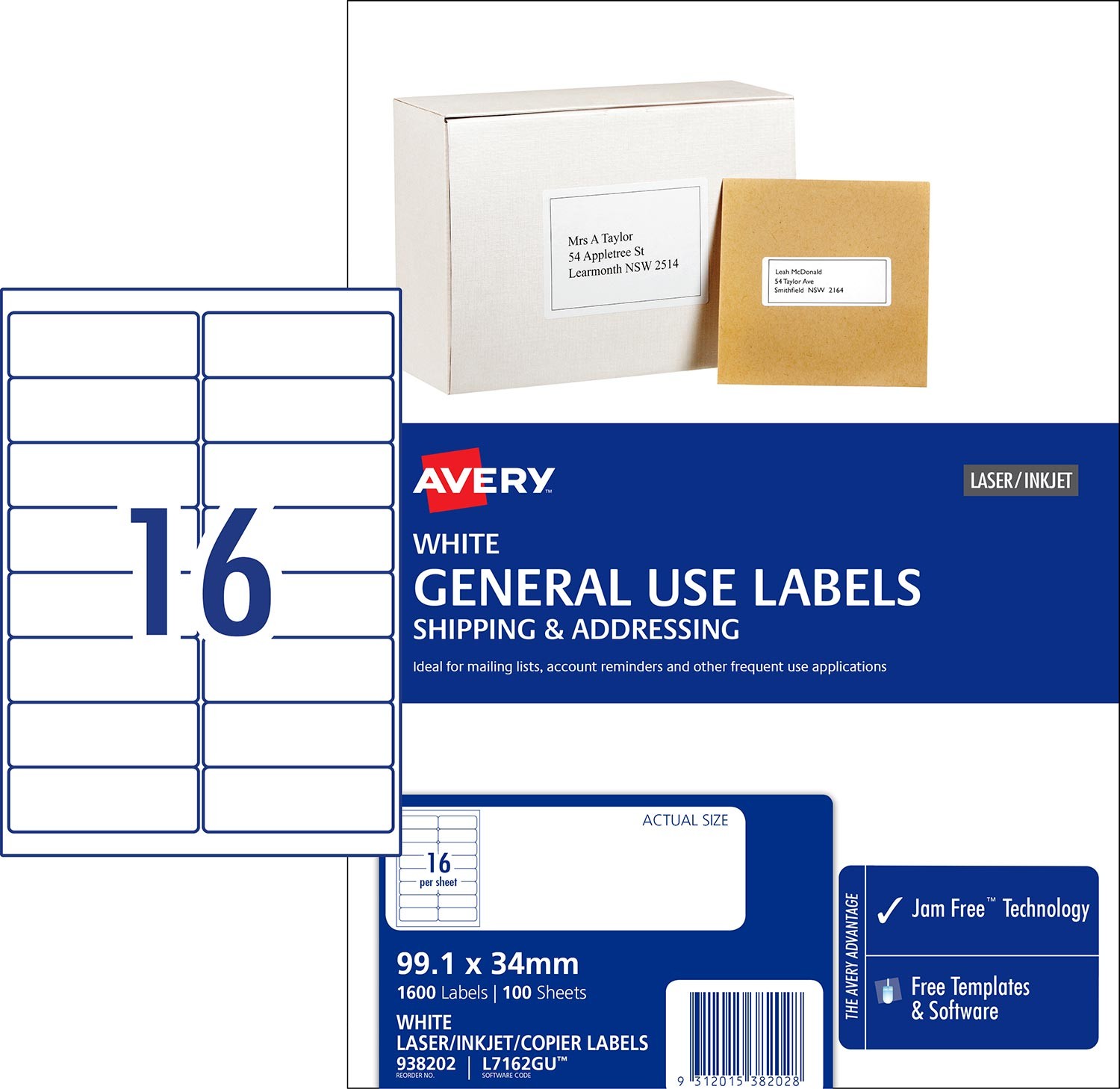 General Use Labels 938202 Avery Australia