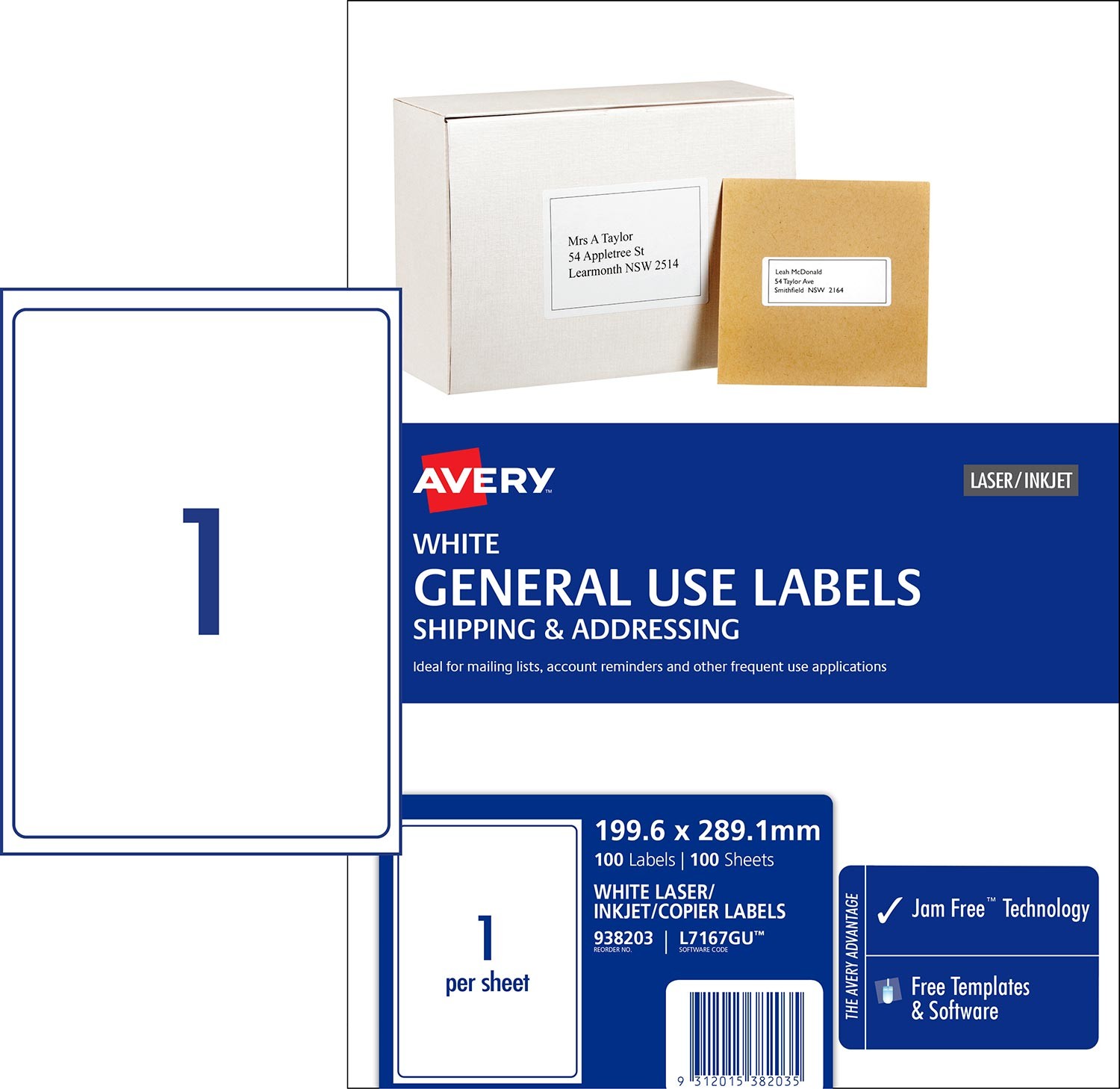 General Use Labels 938203 Avery Australia