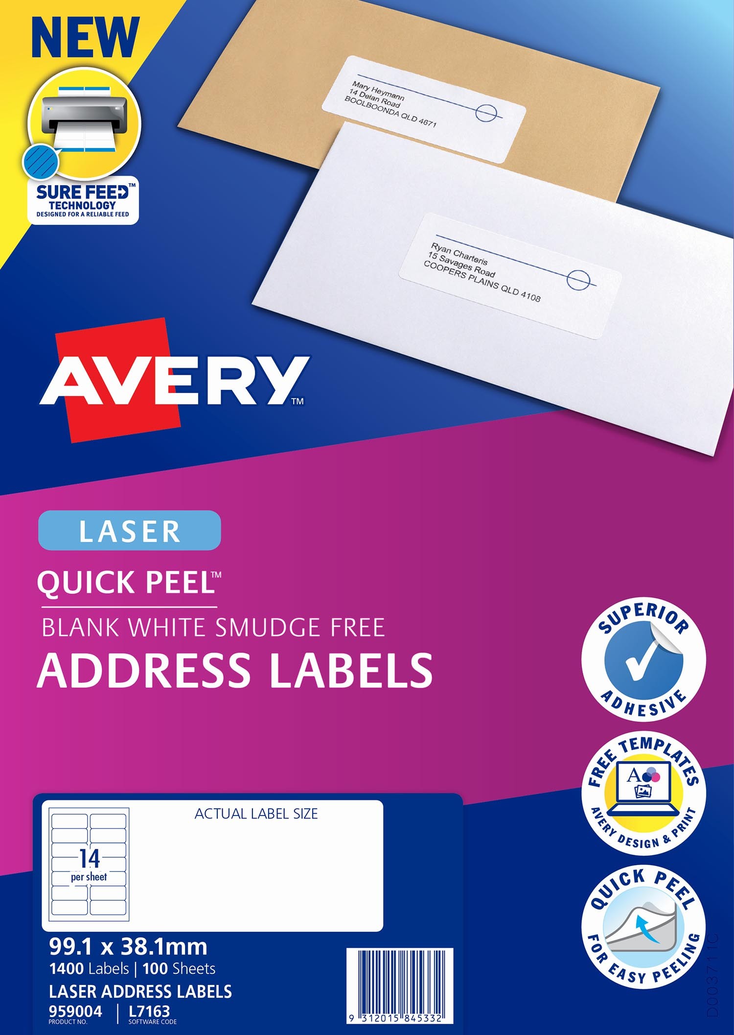 Address Labels with Quick Peel™ | 959004 | Avery Australia