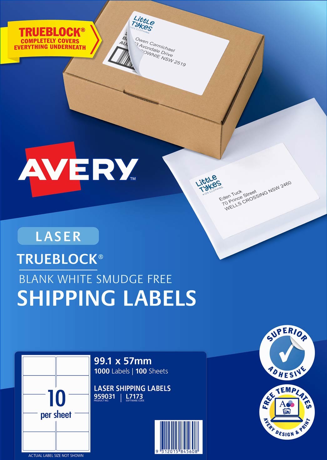 Shipping Labels with Trueblock® | 959031 | Avery Australia