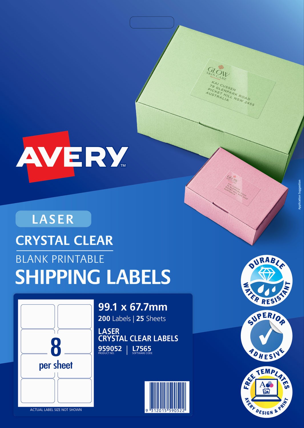 Crystal Clear Shipping Labels | 959052 | Avery Australia