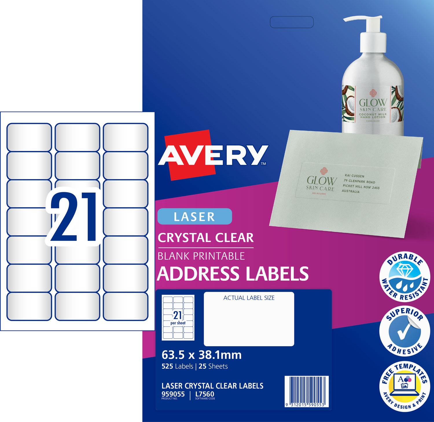 Crystal Clear Address Labels 959055 Avery Australia crystal-clear-address-labels-959055-avery-australia