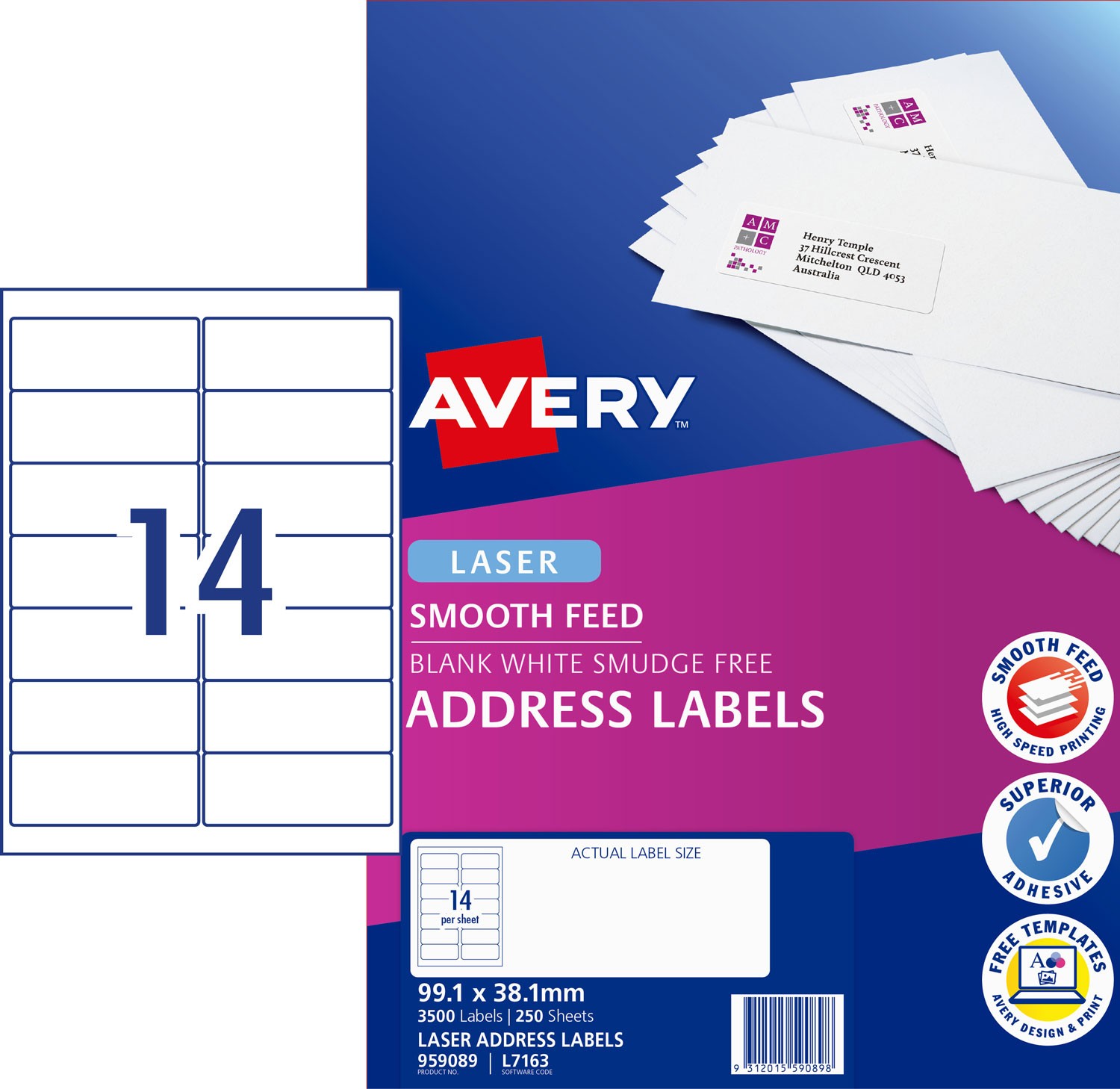 Address Labels with Smooth Feed | 959089 | Avery Australia