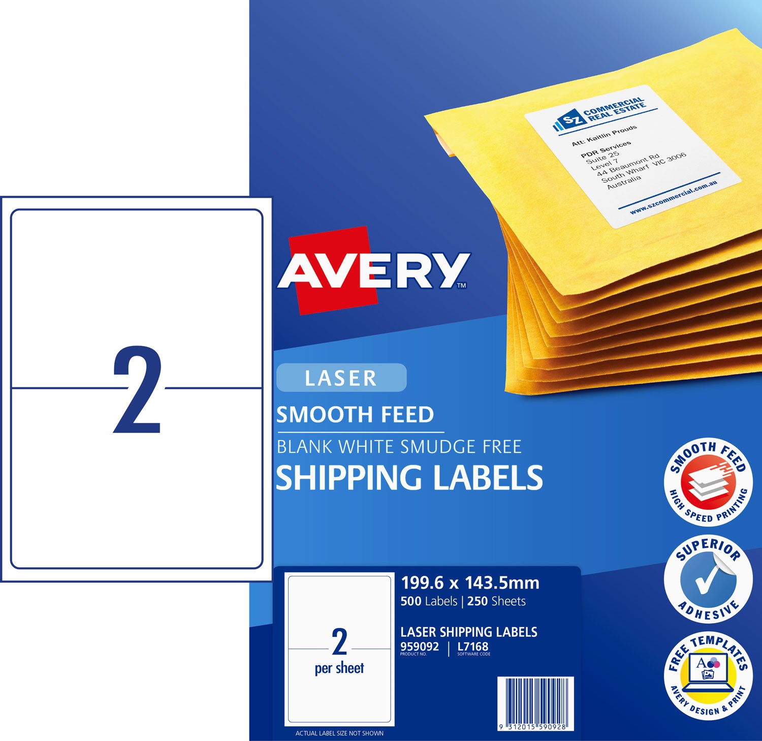 Shipping Labels with Smooth Feed | 959092 | Avery Australia