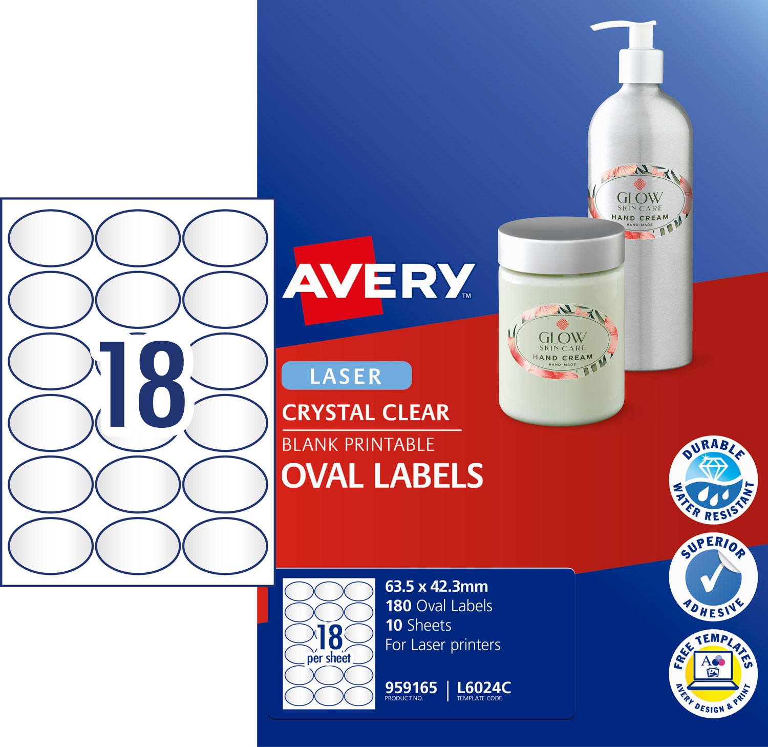 crystal clear oval multi purpose labels 959165 avery australia