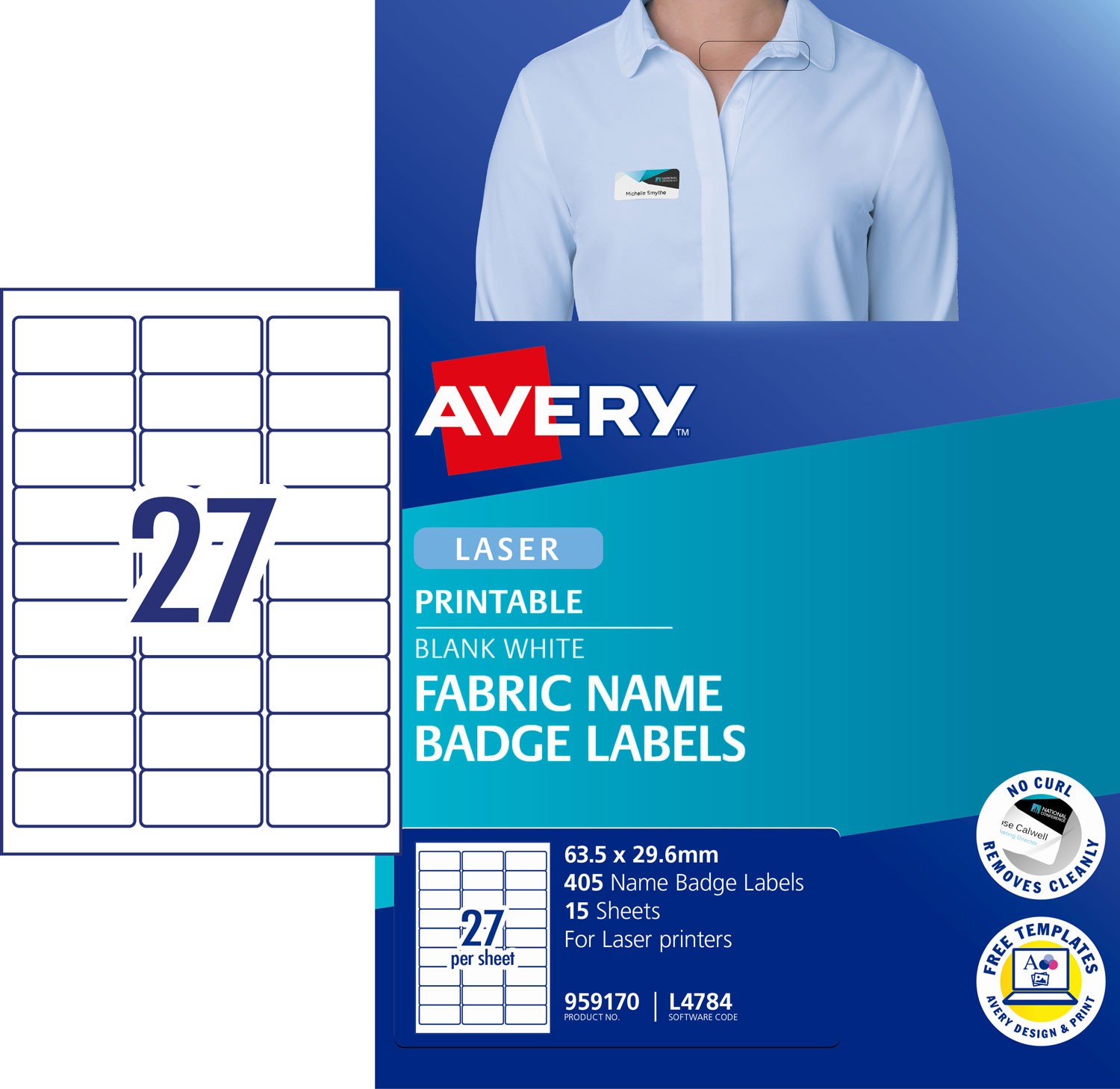 fabric name badge labels 959170 avery australia