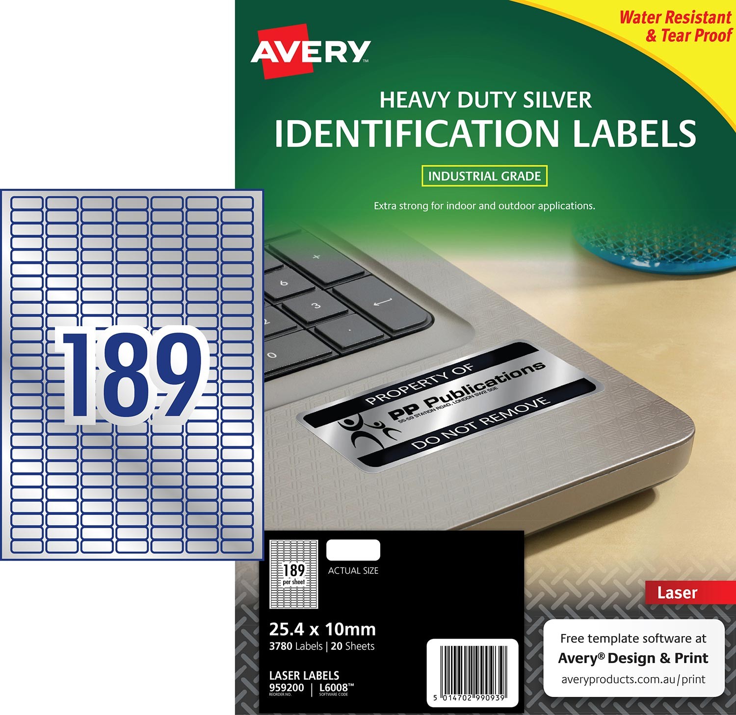 silver heavy duty labels 959200 avery australia