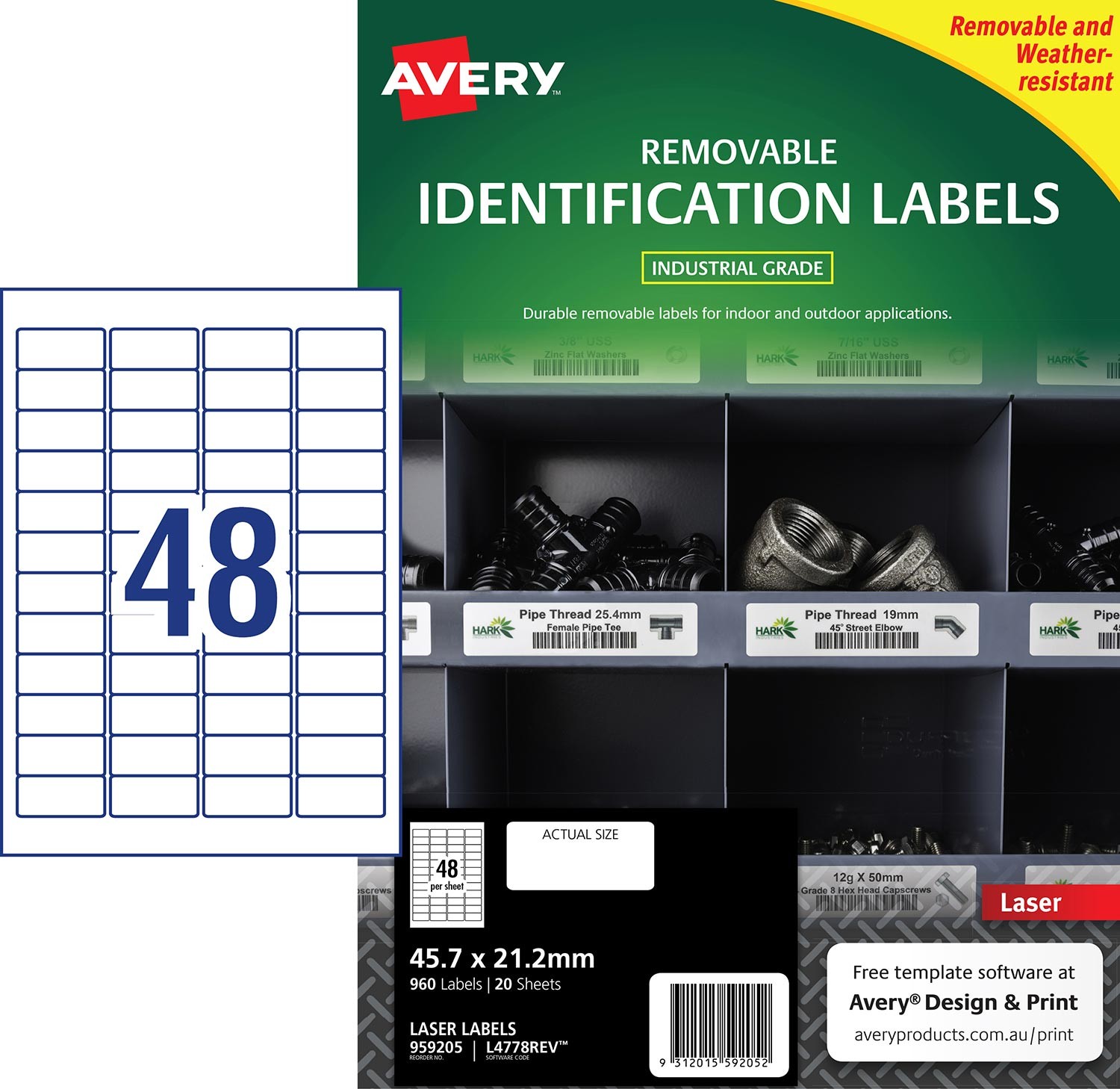 Heavy Duty Removable Labels 959205 Avery Australia