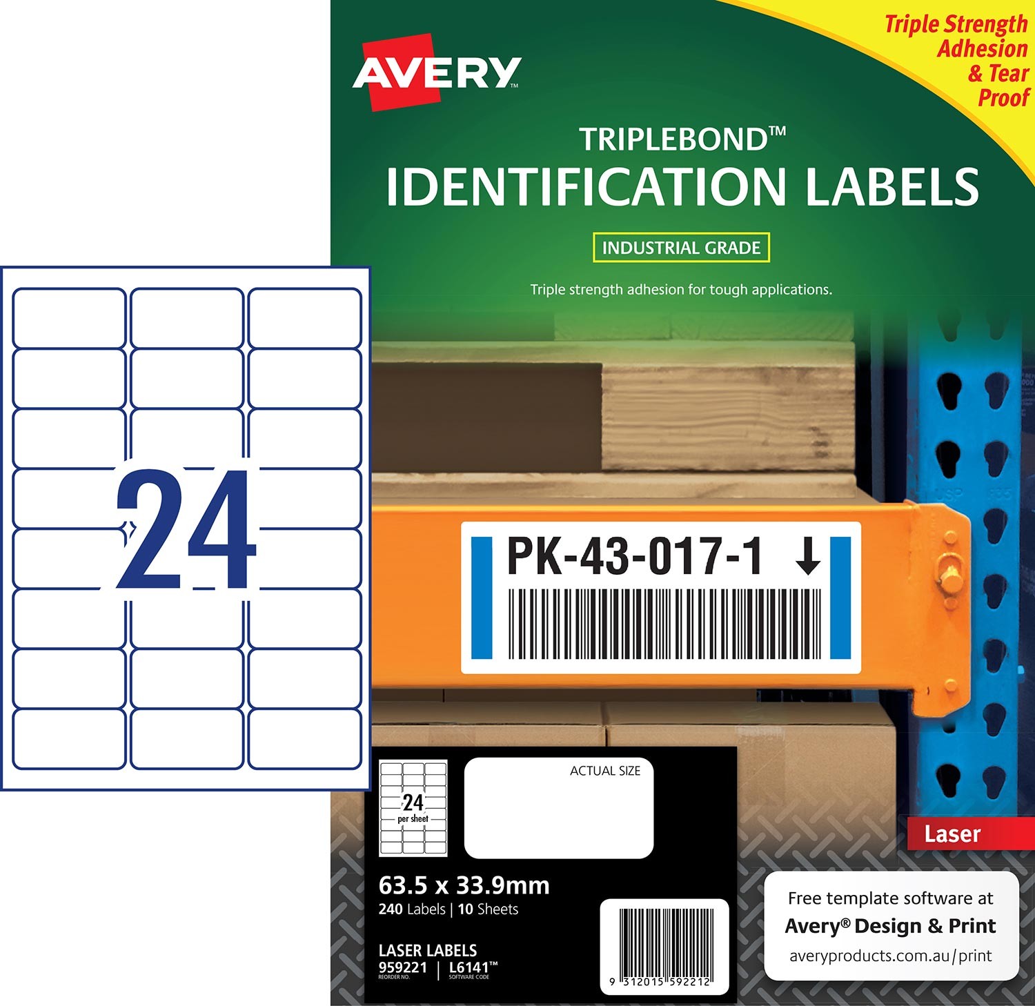 Triplebond Labels 959221 Avery Australia