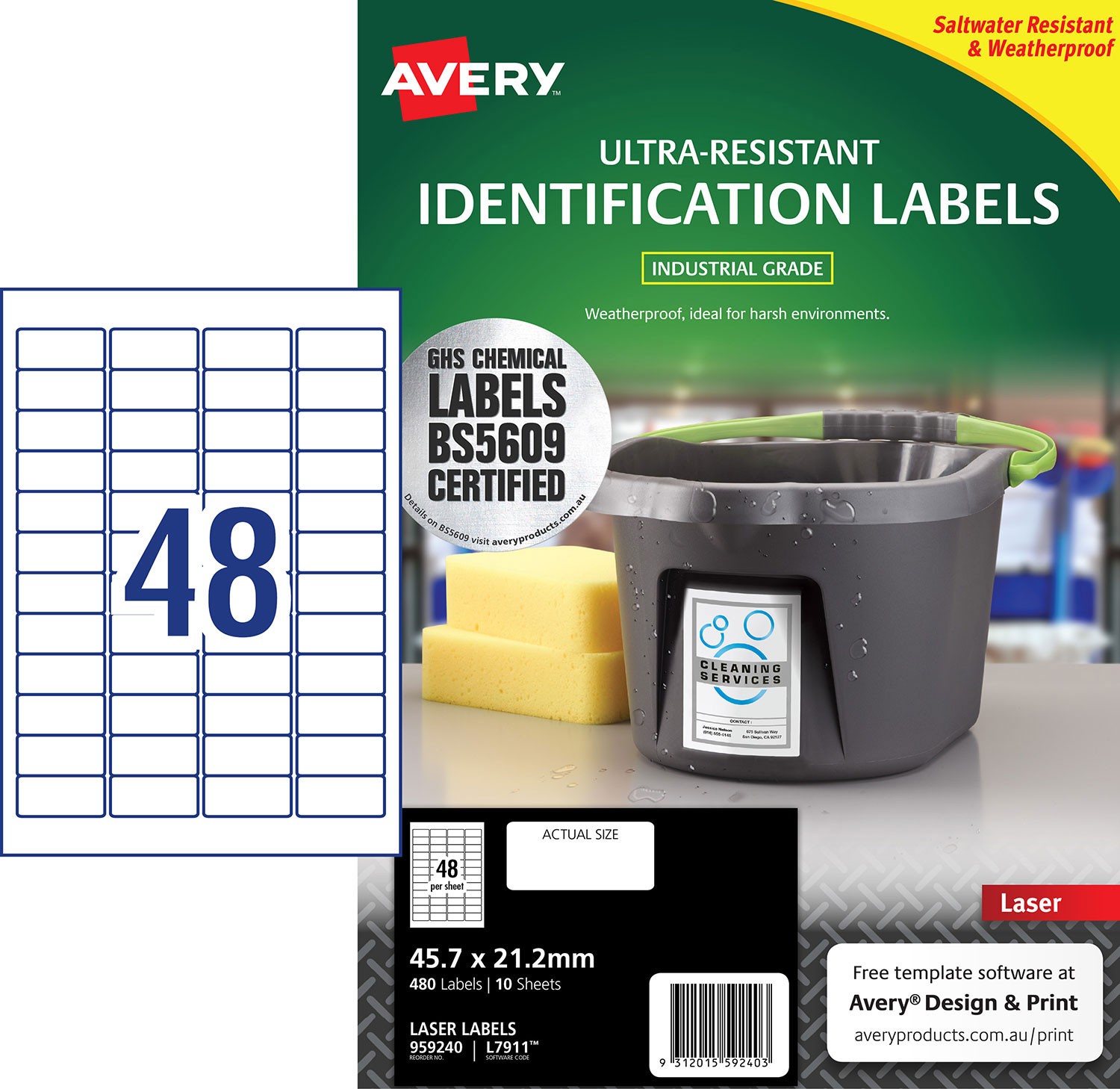 UltraResistant Chemical Grade Labels 959240 Avery Australia