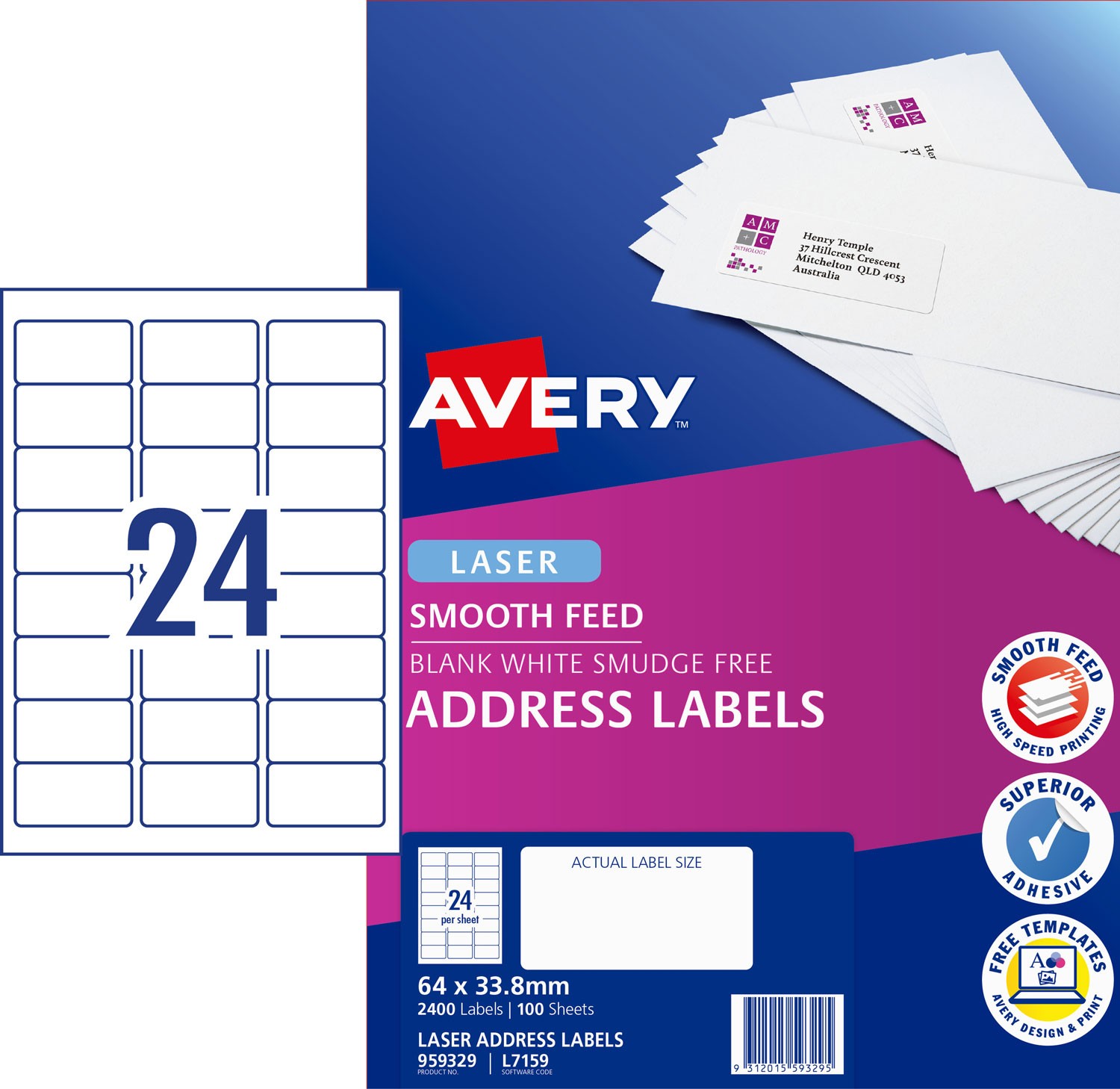 Address Labels with Smooth Feed | 959329 | Avery Australia