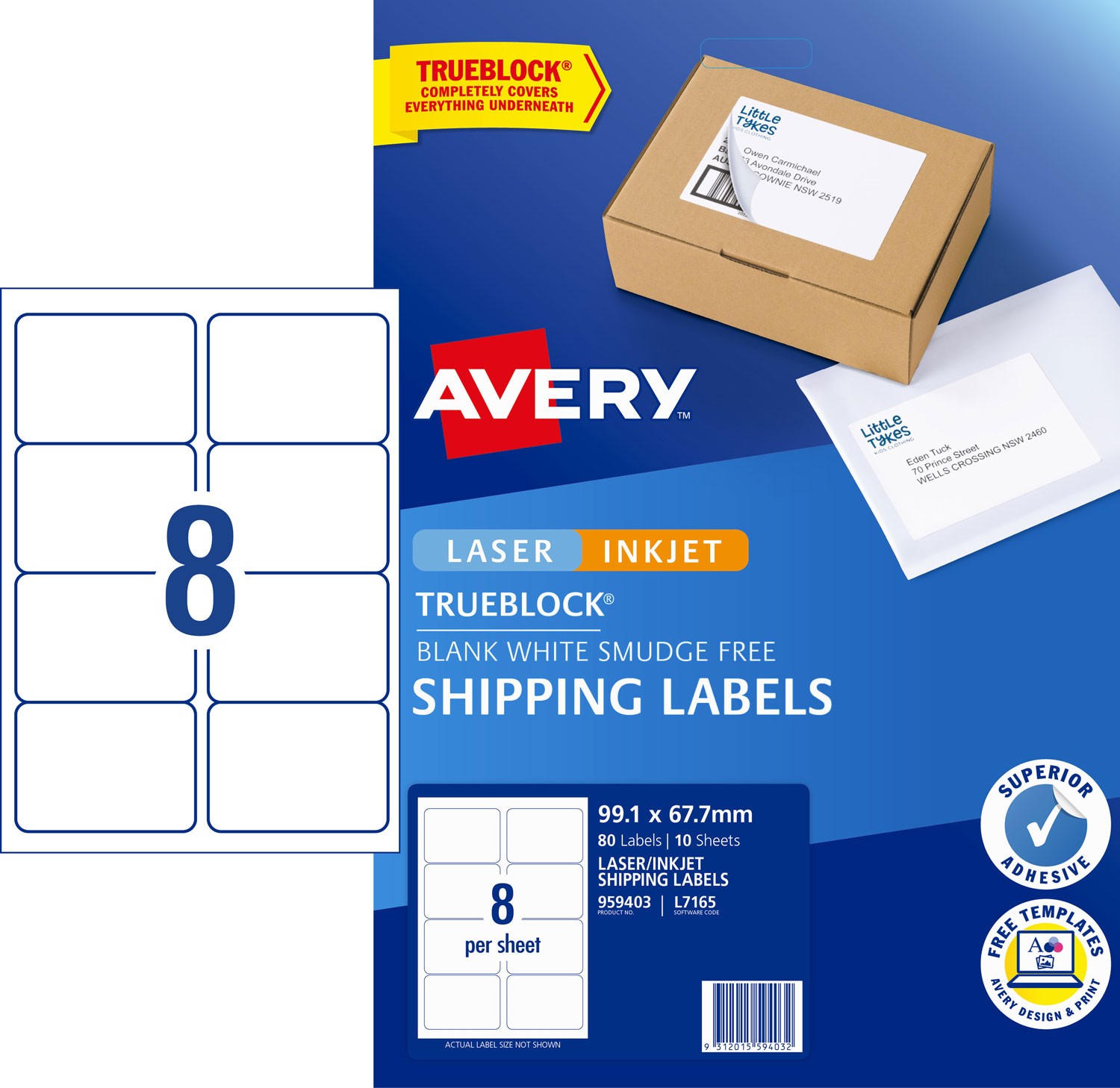 internet shipping labels 959403 avery australia