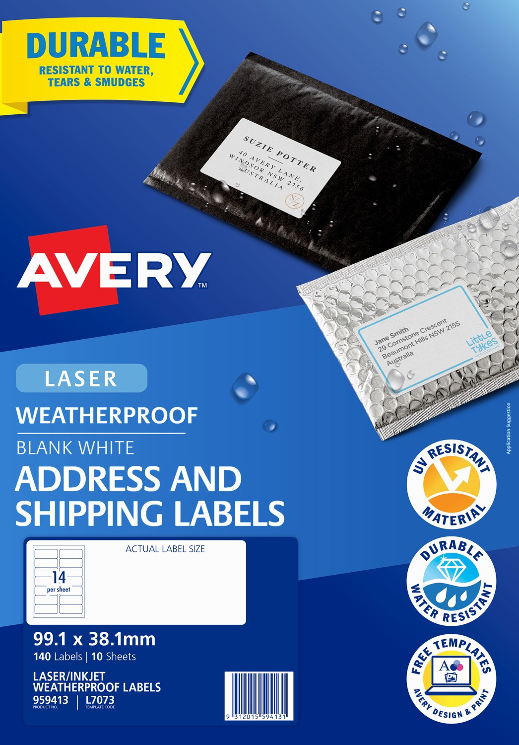 Weatherproof Address Labels | 959413 | Avery Australia