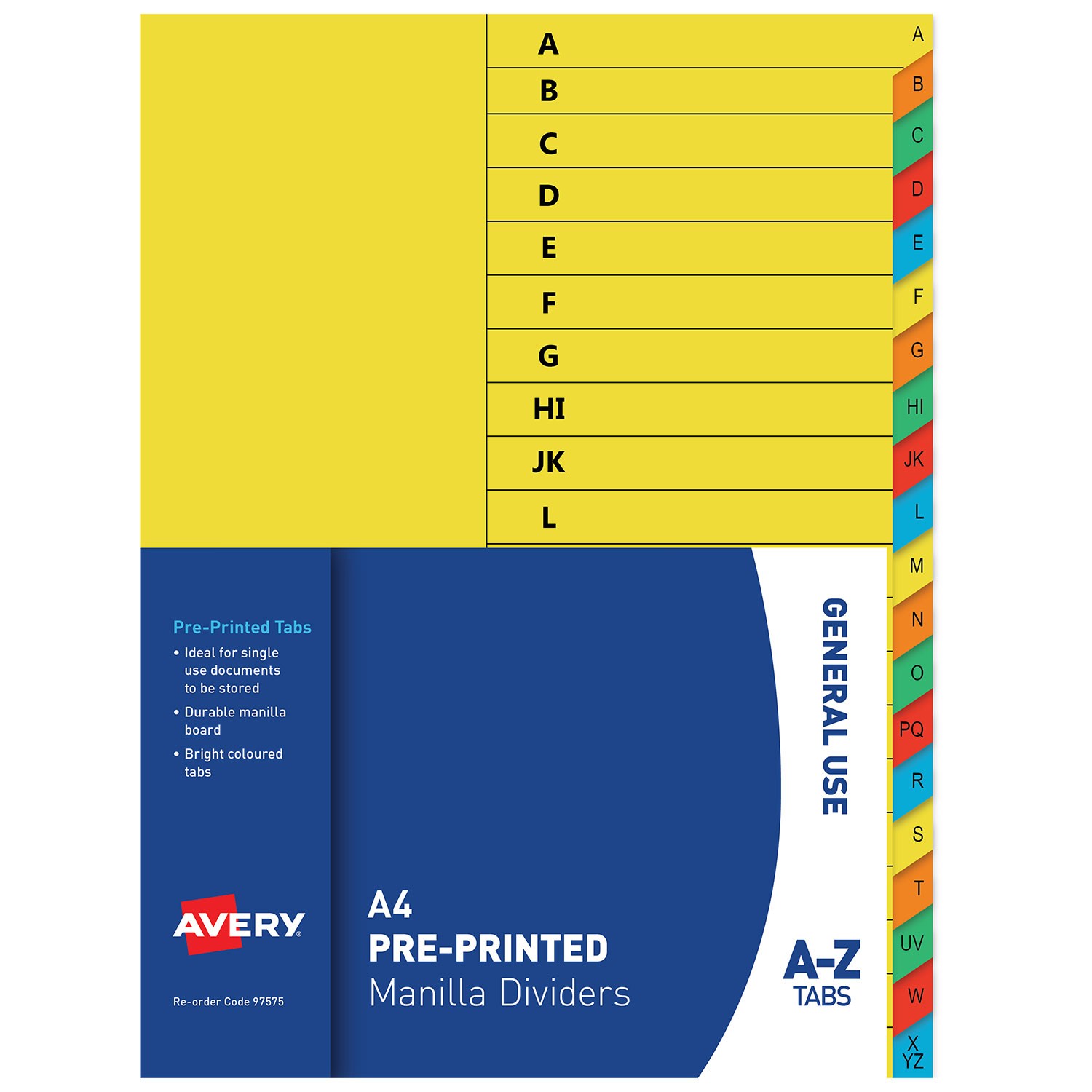 Pre printed Dividers A Z Tabs 97575 Avery Australia pre-printed-dividers-a-z-tabs-97575-avery-australia