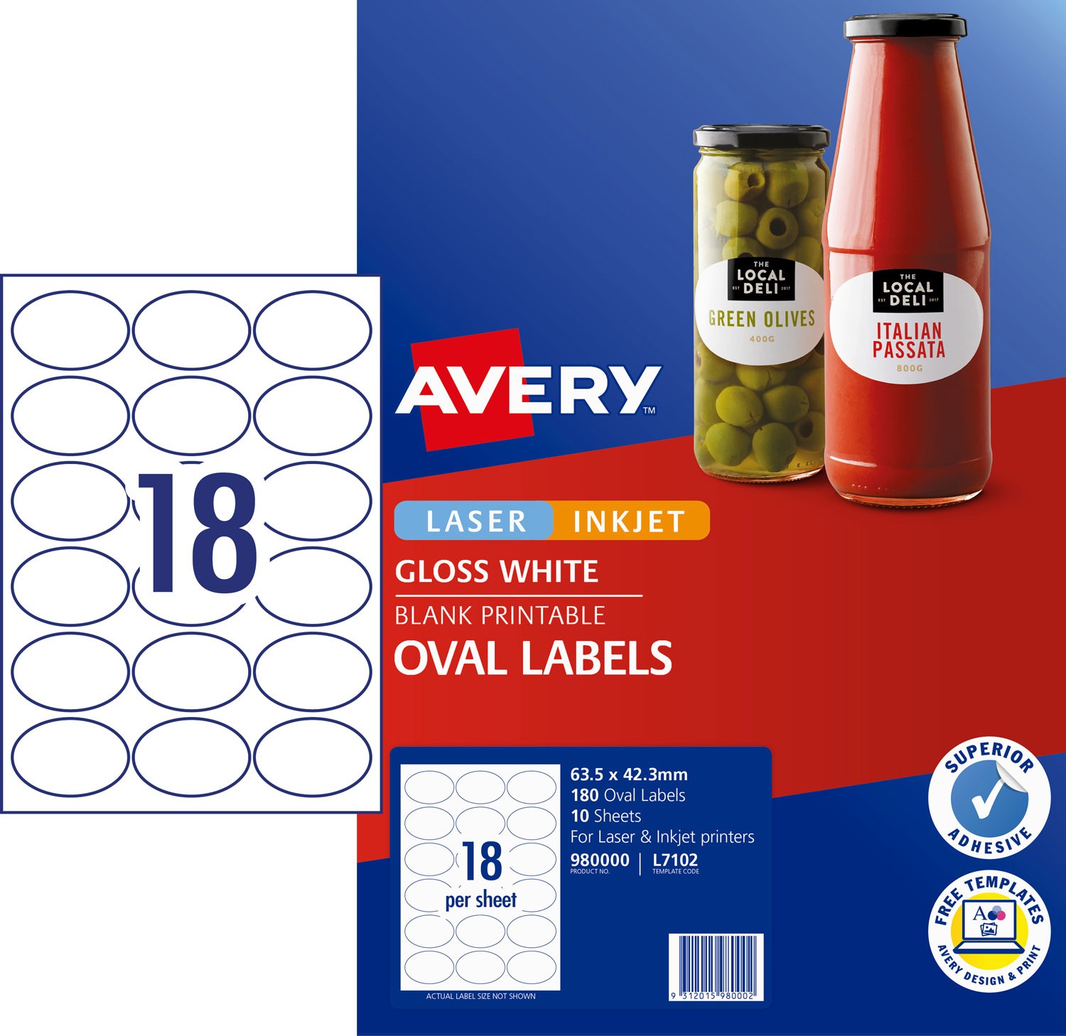 Glossy Oval Labels 980000 Avery Australia