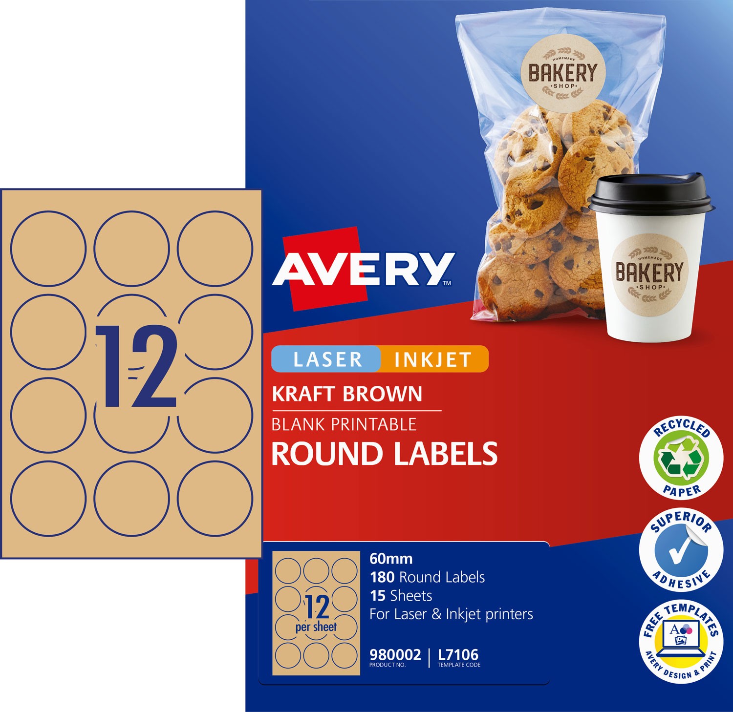 Kraft Brown Round Labels | 980002 | Avery Australia