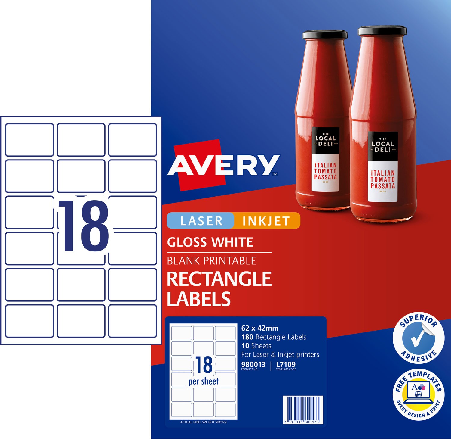 Glossy Rectangle Labels 980013 Avery Australia
