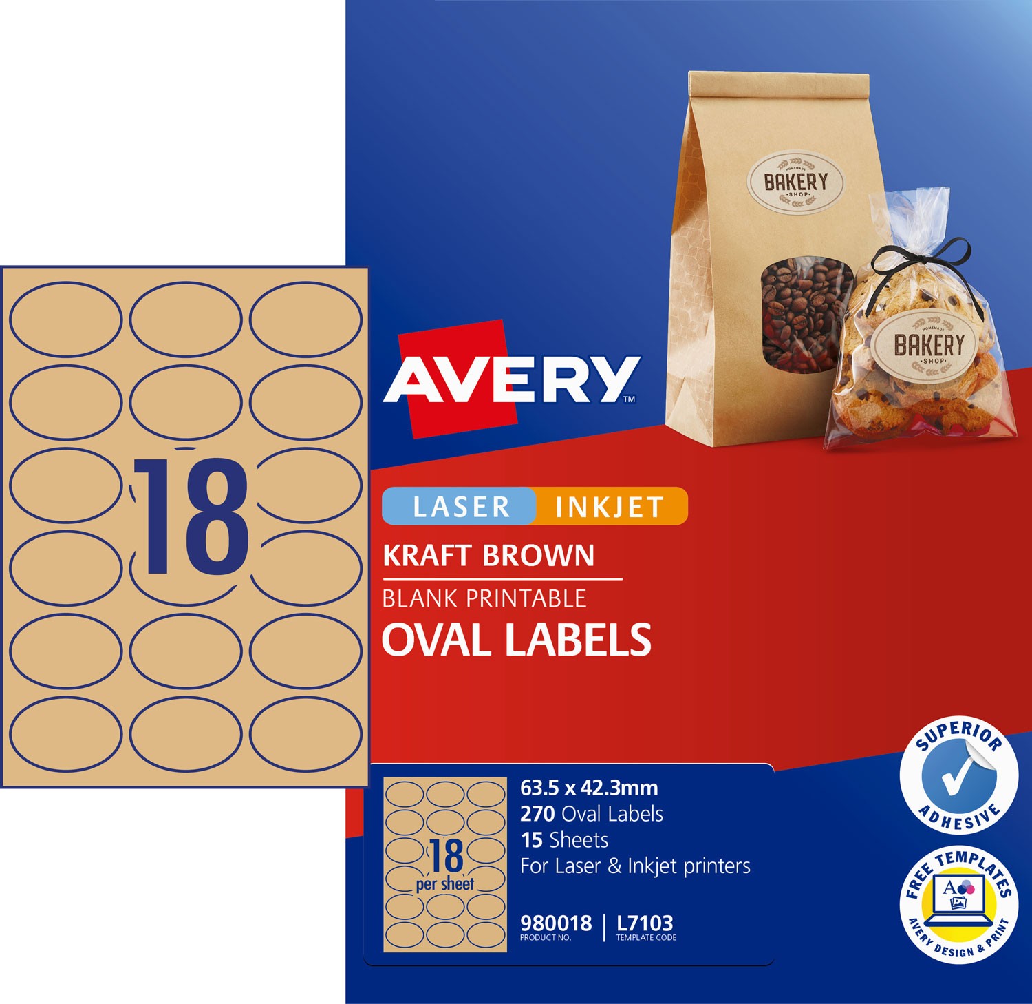 Kraft Brown Oval Labels | 980018 | Avery Australia