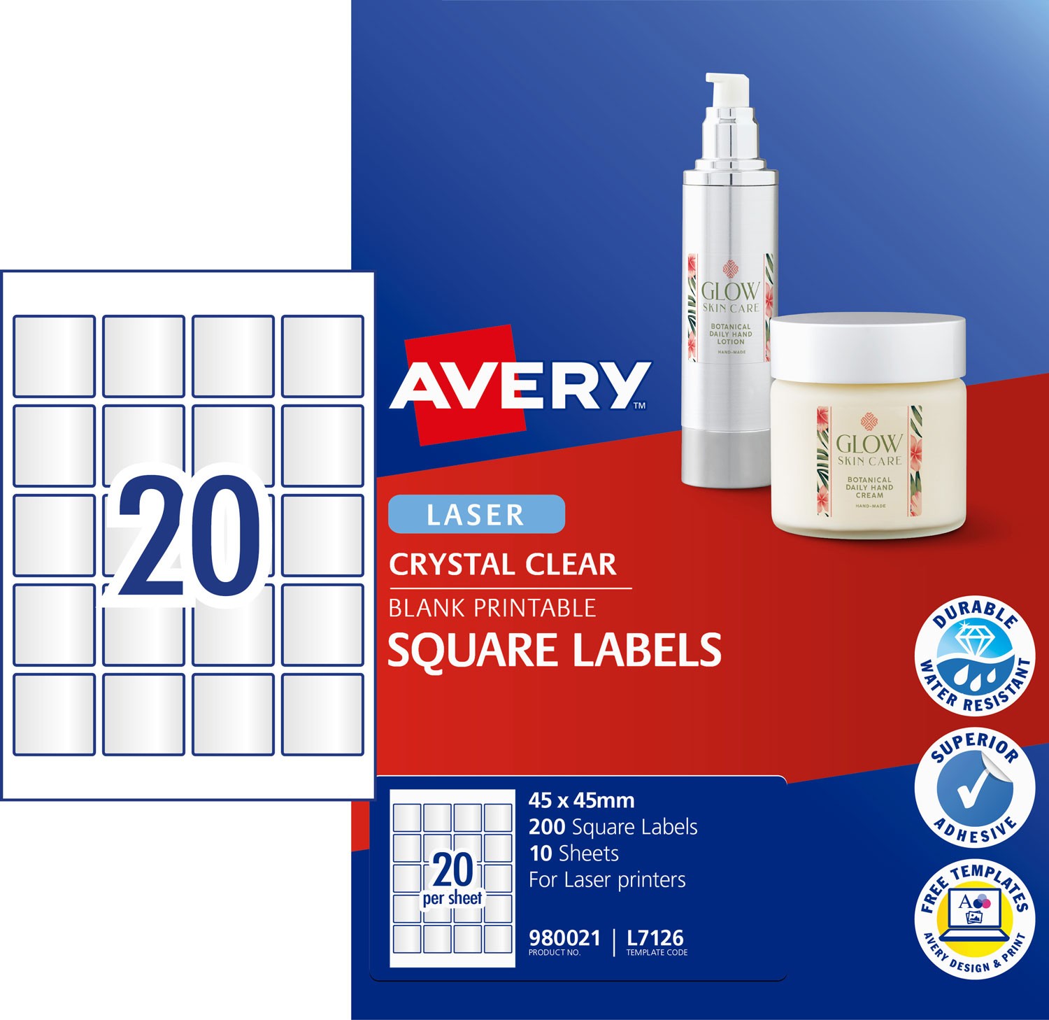 crystal clear square labels 980021 avery australia