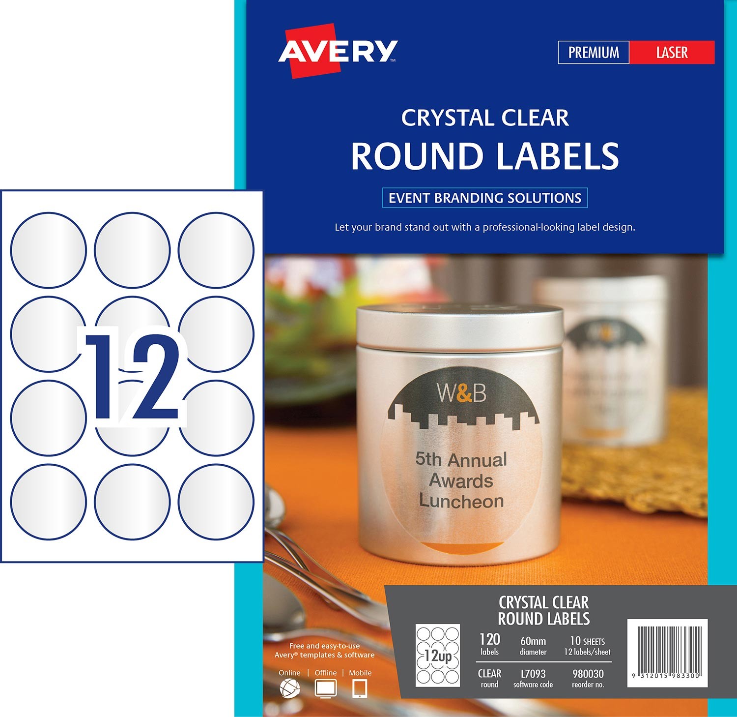 crystal clear round labels 980030 avery australia