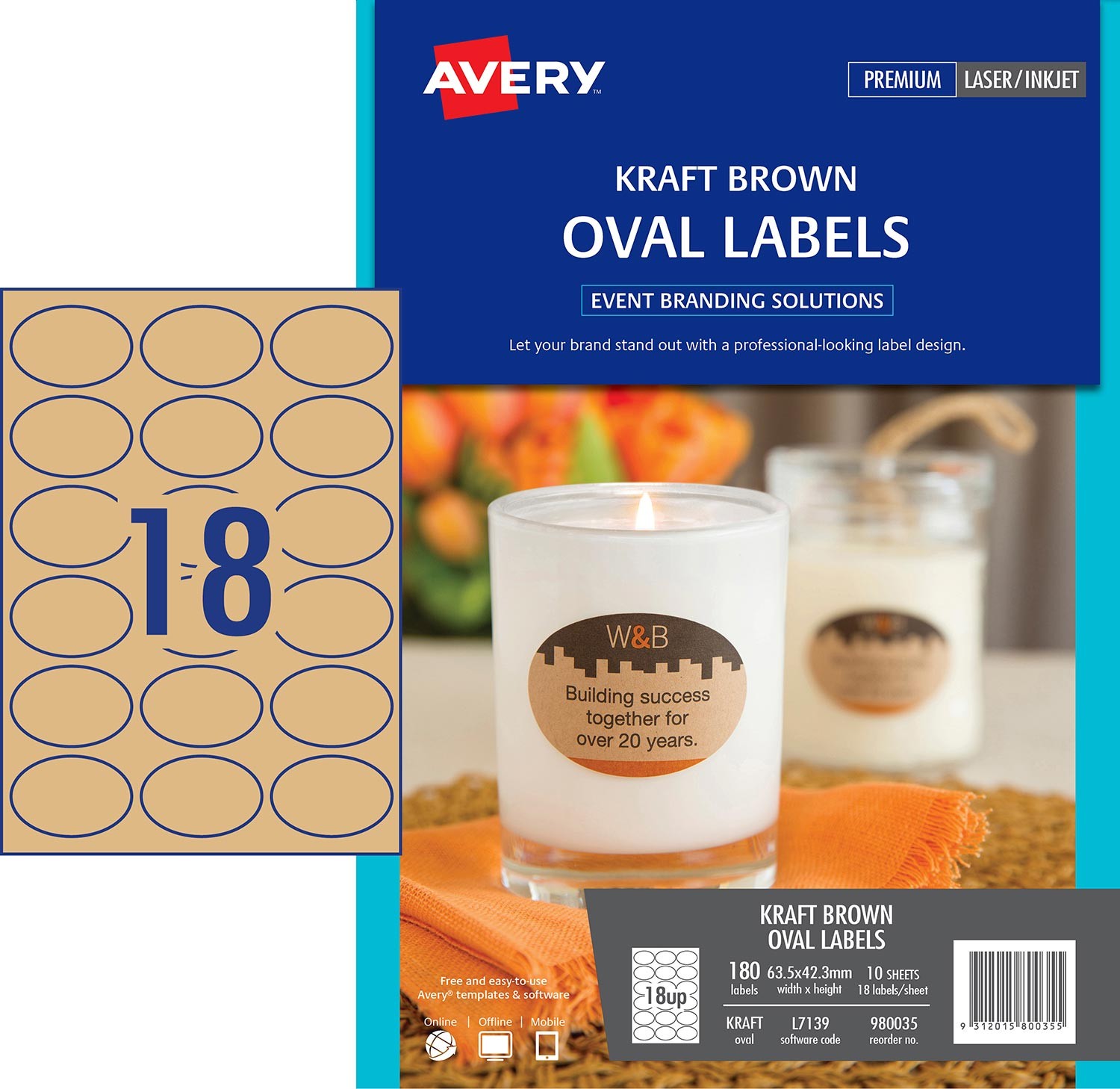 Kraft Brown Oval Labels | 980035 | Avery Australia