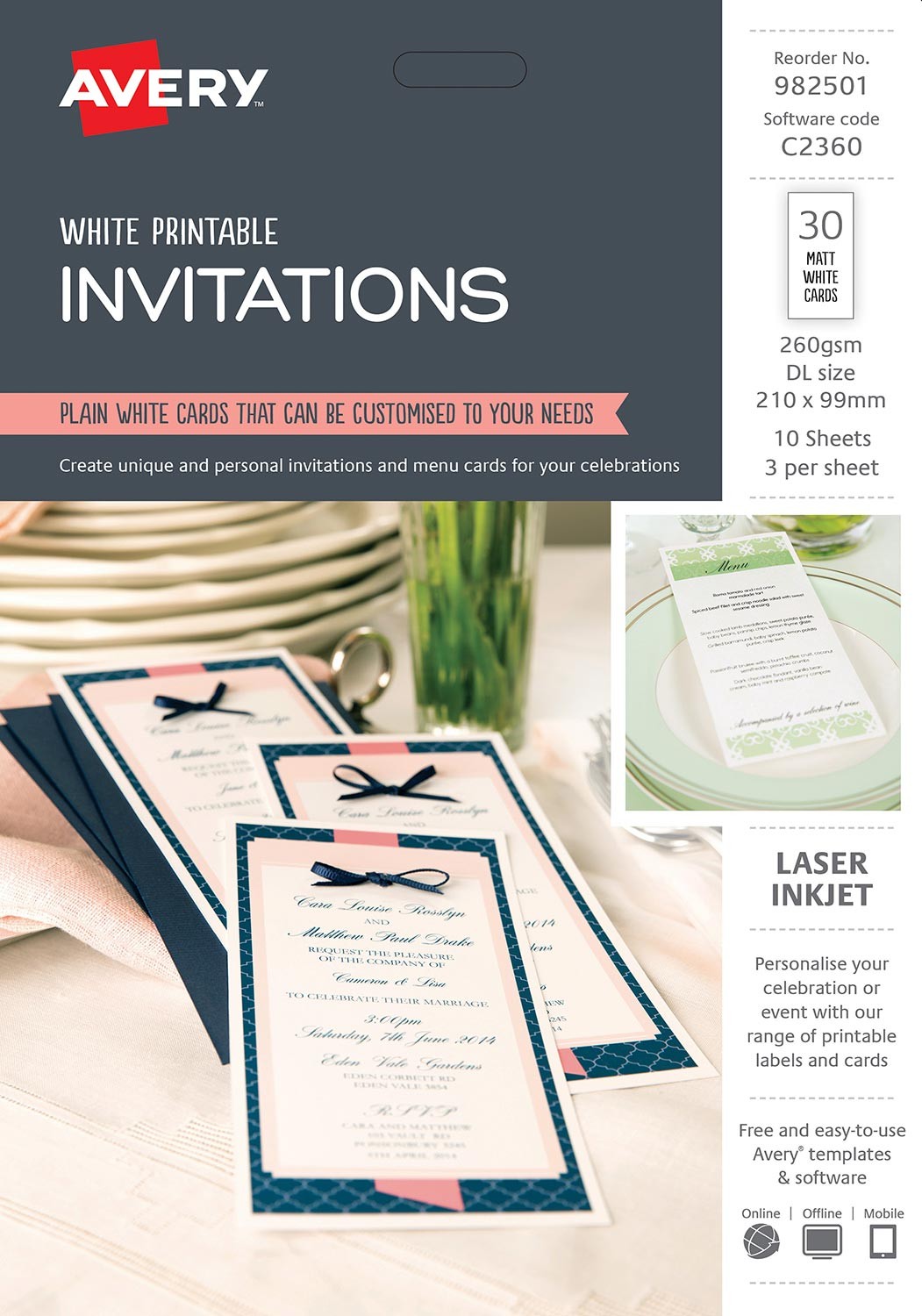 invitations 982501 avery australia