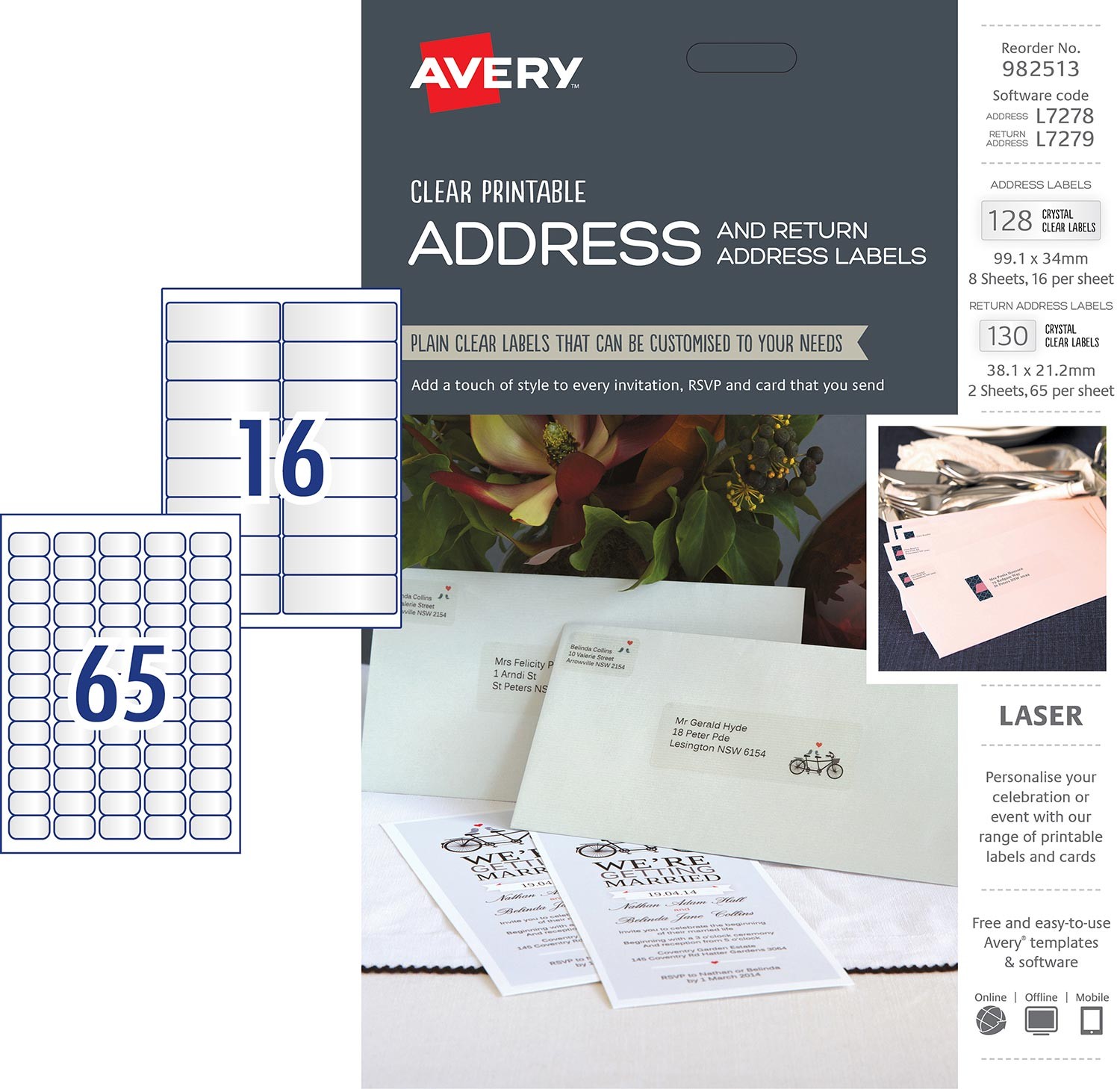 clear address labels kit 982513 avery australia