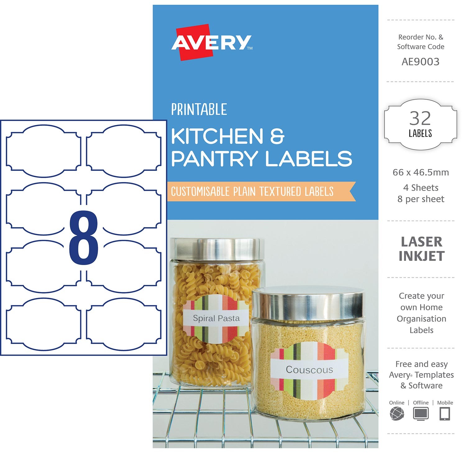 kitchen amp pantry labels ae9003 avery australia avery food labels