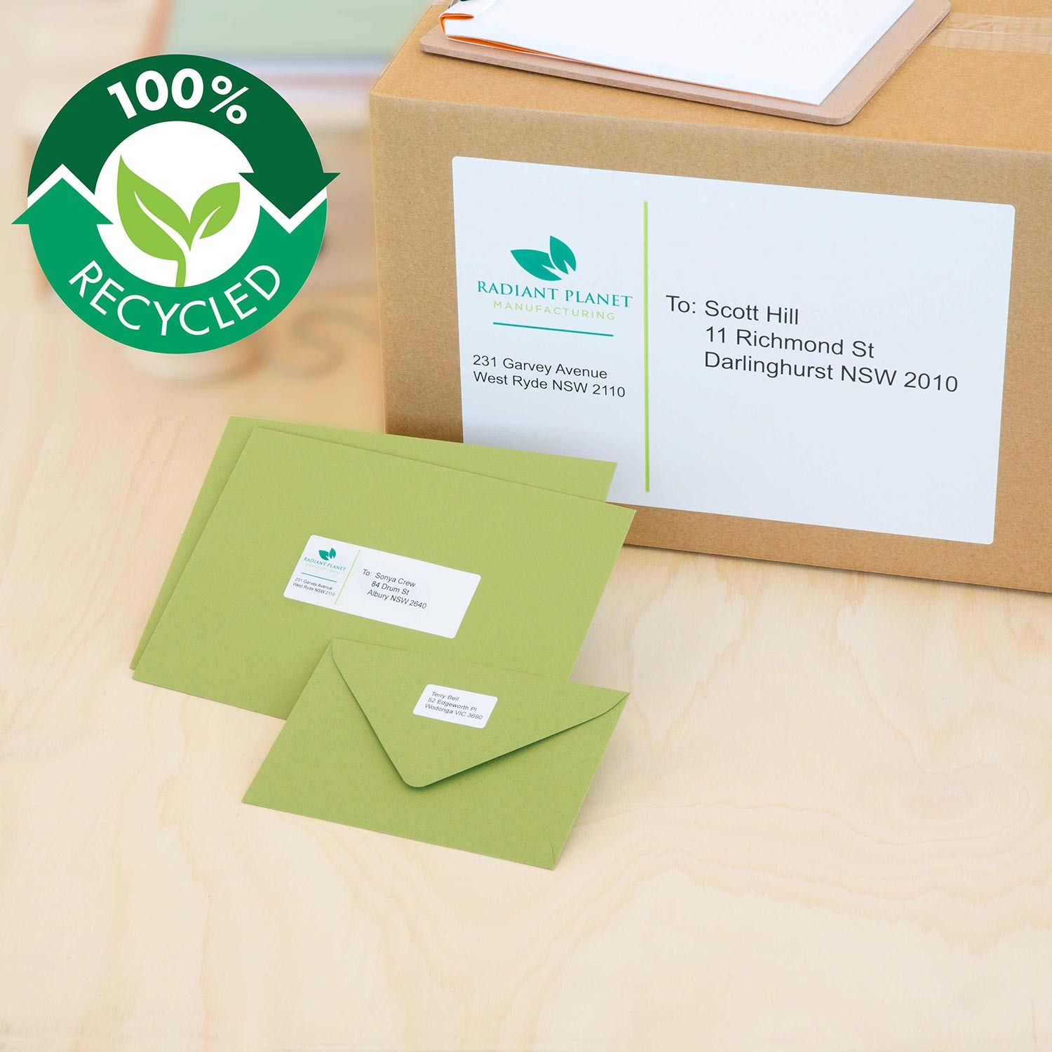 green address labels