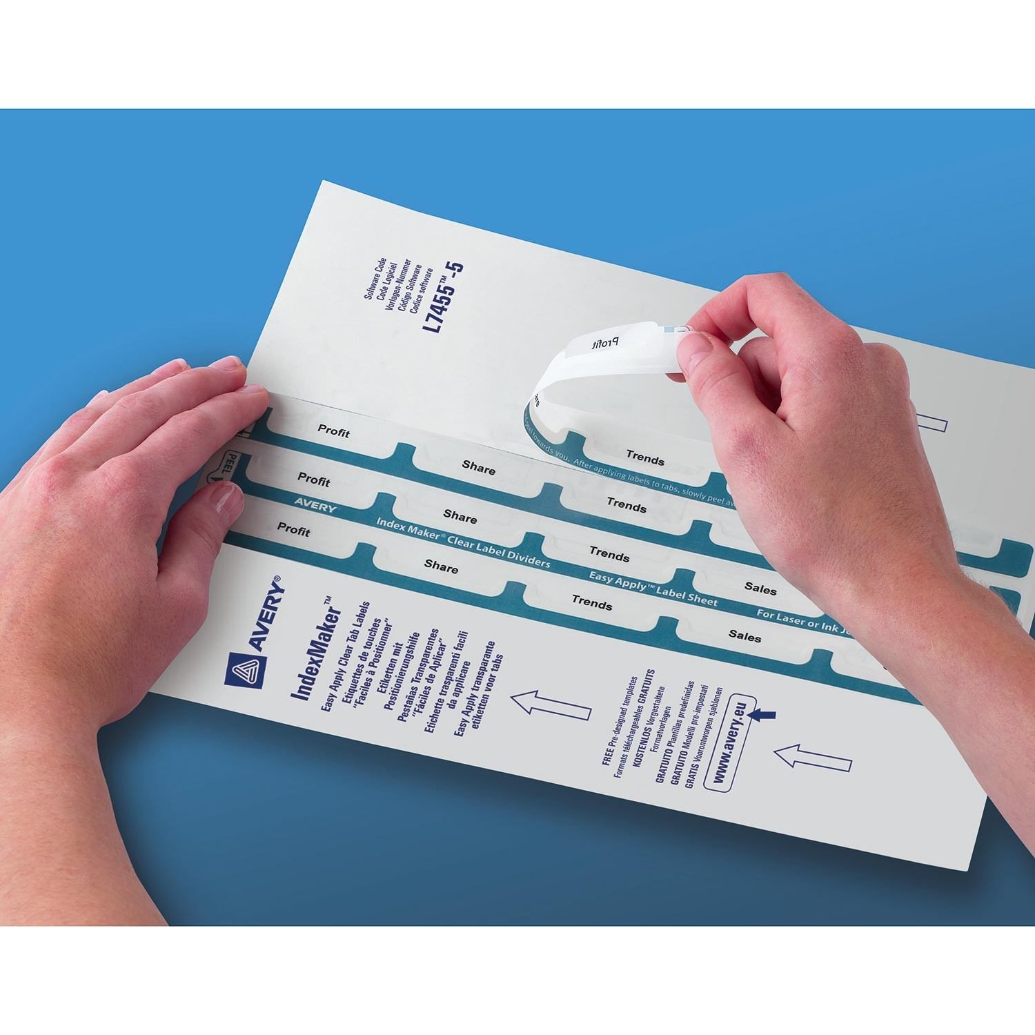 Print & Apply Label Dividers, White, 5 Tabs 930111 Avery Australia